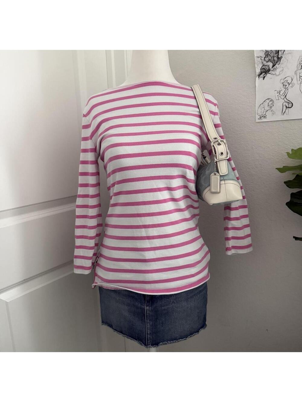 Gap striped boat neck long sleeve top
